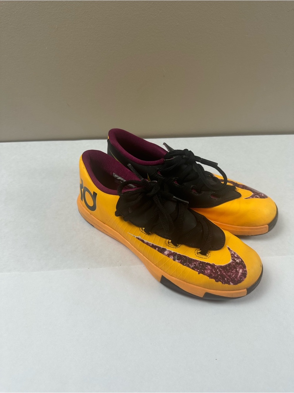 Nike Kids Yellow and Purple KD Low-Top Sneakers- Peanut Butter & Jelly